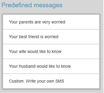 Predefined messages